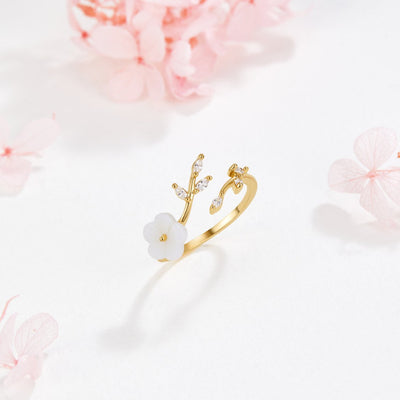 Claire – Bague fleurs blanches