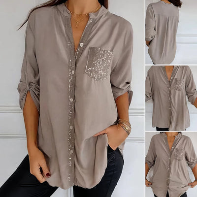 Chemise de tous les jours à paillettes et patchwork