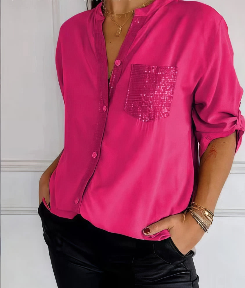 Chemise de tous les jours à paillettes et patchwork