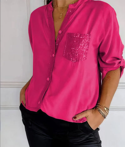Chemise de tous les jours à paillettes et patchwork