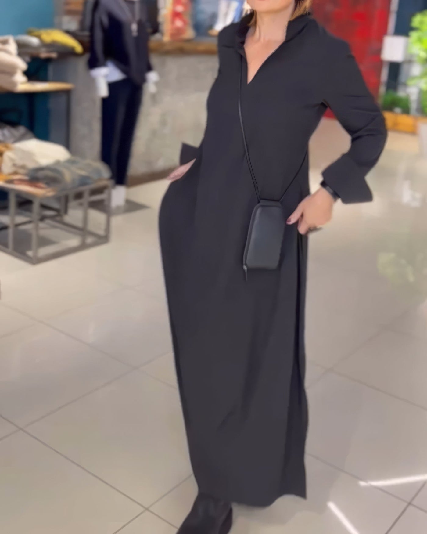 Misha | Élégante robe longue stretch