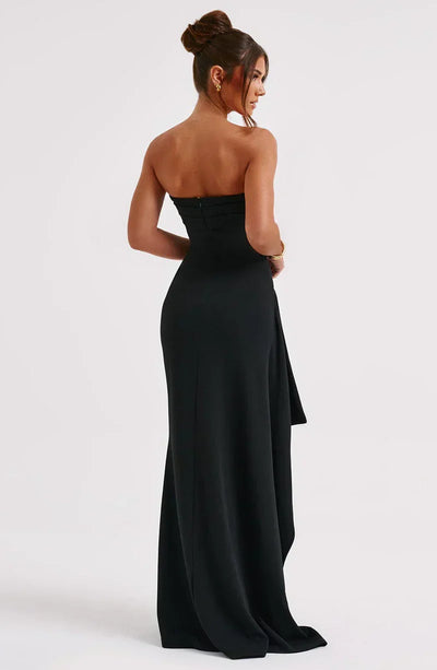 Édith - Robe maxi torsadée avec décolleté en V